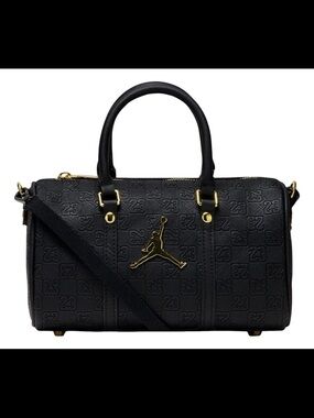 Nike Air Jordan Jumpman Monogram Mini Duffle Bag 3L Black Gold MA9169-K5X